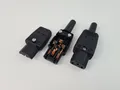 Kaltgerätestecker mit Schutzkontakt und Knickschutztülle Kaltgeräte Stecker sw