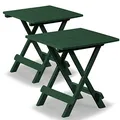 Deuba® 2er Set Gartentisch Klapptisch Adige 50x45x43 cm Klappbar Tragbar Campingtisch Balkontisch Beistelltisch - Grün