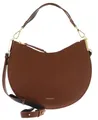 Coccinelle Leder Schultertasche Umhängetasche Sunup Handbag Double Grainy Leather Cognac/Noir braun