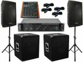 Das PA Set 52 DJ 3Wege 25 cm Boxen Stativ 38 cm Subwoofer Musiker 3000W Aktiv