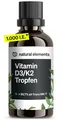 natural elements Vitamin D3 + K2 Tropfen – 99,7+% All-Trans K2VITAL® von Kappa + Vitamin D3