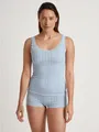 CALIDA Shirttop Etude Toujours zarte Spitze, Nadelstreifen-Design, Cotton-Mix, elastisch