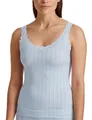 CALIDA Etude Toujours Tank Top Damen, mit Swiss+Cotton-Gütesiegel, edle Nadelstreifen-Optik und zarte Spitze am Ausschnitt