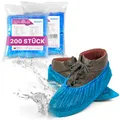 ARNOMED 100x Schuhüberzieher Einweg [WASSERDICHT], Galoschen, Schuh Überzieher Einweg, Starke Überschuhe Latexfrei, Einheitsgröße Wasser, und Staubdicht, 5g Extra Starkem CPE Material