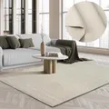 the carpet Premium Wool Handweb-Teppich, Naturfaser Wollteppich, Eleganz im skandinavischen Flachgewebe-Stil, Creme, 160 x 230 cm