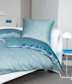 Janine Bettwäsche "J. D.", blau (steinblau, denimblau), B/L: 155cm x 220cm, 1 Stk., 1 Stk., Mako-Satin, B/L: 80cm x 80cm, 2 Stk.