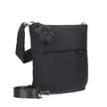 Zwei Damen Puffer Umhängetasche HANNAH HA12 Puffer Bag mit Blumenanhänger, 7 Liter Volumen Schultertasche, Hauptfach mit Reißverschluss, verstellbarer Crossbody-Gurt, recyceltes Material (black)