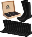 BRUBAKER 10 Paar Herrensocken Schwarz - Baumwolle Herren Socken - Komfort & Business Baumwollsocken für Sport, Alltag und Anzüge - Atmungsaktive Anzugsocken in Geschenkbox - Größe 47-50