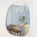 Designerspiegel Asymmetrisch 75 X 55 Cm Wandspiegel Oder Türspiegel, Moderne Organische Form Spiegel Oval Und Groß Asymmetrischer Spiegel Unförmig Und Rahmenlos - Albatros