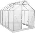 Zelsius Aluminium Gewächshaus mit Fundament, 250 x 190 cm, 6 mm Hohlkammerplatten, Treibhaus