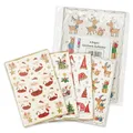 itenga Weihnachtssticker Freiform Farbig 4 Bögen verschiedene Größen und Formen Nikolaus Tannenbaum Rentier - Geschenkaufkleber Weihnachten Aufkleber Etikett Sticker