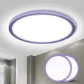 18W 6K Deckenleuchte LED Deckenlampe, IP44 Wasserfest Badlampe Rund Flach,2Lila
