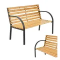 Juskys Gartenbank Modena - 2-Sitzer Sitzbank mit Armlehnen & Rückenlehne - 120x62x82 cm