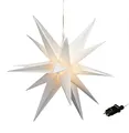 XXL Adventsstern zum Hängen für Außen - 100 cm - Weihnachtsstern warm weiß beleuchtet mit Timer - Advent Weihnachten Deko Outdoor Beleuchtung kabelgebunden mit Netzteil