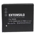 EXTENSILO 1x Akku kompatibel mit Panasonic Lumix DMC-FX500, DMC-FX55 Kamera (1000mAh, 3,7V, Li-Ion)