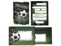 Limonia 12 Einladungskarten incl. 12 Umschläge zum Kindergeburtstag Einladung Geburtstag Mädchen Kinder Jungs Jungen Boys Fussball Turnier schwarz