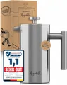 Morgenheld Premium French Press Edelstahl 1000 ml + 3 Ersatzfilter Stempelkanne isoliert Kaffeepresse 1l thermo Isolierkanne Kaffeebereiter doppelwandig Kaffeekanne 1000ml Kaffeedrücker Frenchpress