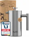 Premium French Press Edelstahl 1000 ml + 3 Ersatzfilter Stempelkanne isoliert...