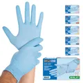 FRANZ MENSCH Hygostar Nitrilhandschuhe Safe Light | puderfrei, blau, 10/XL, 24cm, 100 Stück, Einweghandschuhe, Einmalhandschuhe, in Gr. XS, S, M, L, XL & XXL verfügbar