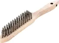 Handbürste L.290mm 0,35mm rostfr.Draht Besatz-L.140mm 4-reihig 12 LESSMANN