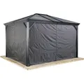 Pavillon-Seitenteil, Anthrazit, Textil, 296x296 cm, Sonnen- & Sichtschutz, Pavillons & Pergolas