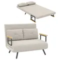Schlafsofa, Zweisitzer mit Bettfunktion, Schlafcouch mit Samtoptik, Rückenkissen