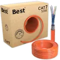 Germany B.e.s.t CAT 7 Netzwerkkabel 50m Verlegekabel S/FTP LAN Kabel – reines Kupfer, 10 Gbit/s, PoE+ geeignet, LSZH, Ethernet Datenkabel für High-Speed-Internet & Netzwerkinstallation