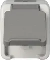 Merten SCHUKO-Steckdose MEG2301-8029 | Aufputz | IP44 Feuchtraum | Klappdeckel | 16A 250V | 1-fach | lichtgrau