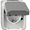 1St. Merten MEG2301-8029 Feuchtraum Steckdose grau Aufputz 1-fach, Aquastar IP44