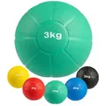 MATCHU - Medizinball - Erhältlich in 1, 2, 3, 4 und 5 kg - Durchmesser: 19-22 cm - Verschleißfestes Gummi - Wasser- und schweißbeständig (3 kg)