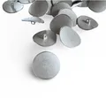 Hartmann-Knöpfe Knopf 1 Set (10 Knöpfe) coole Form silber matt Knöpfe aus Metall Ösenknöpfe