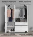 mokebo Kleiderschrank Der Grenzenlose (4-Türig & 3 Schubladen) Garderobenschrank, Schlafzimmerschrank oder Schrank groß in Weiß