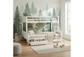 Homestyle4u Etagenbett 90x200 140x200 Hochbett Geschwisterbett Kinder Weiß Grau Erwachsene (Komplett-Set mit 2x Lattenrost, 2x Bettkasten, 2 Matratzen mit OEKO-TEX® Standard 100), Rausfallschutz