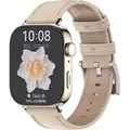 Für Huawei Watch Fit 3 Echt Leder Design Watch Arm Band Beige / Gold - Beige