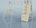 OutdoorToys Klettergerüst Waschbär aus Holz in Blau Eisblau