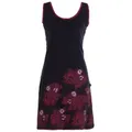 Vishes Tunikakleid Damen Longshirt-Kleid Sommer Mini-Kleid Tunika-Kleid Shirtkleid Boho, Goa, Hippie Style schwarz 42