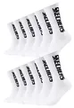 Skechers 12 Paar Unisex Sportsocken Tennissocken cushioned line Socken SK41042, Farbe:White, Socken & Strümpfe:43-46
