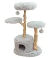 Katzen Kratzbaum Holz/Plüsch/Sisal ca. 110 x 60 x 45 cm hellgrau, Dehner Premium