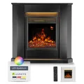 Juskys Elektrokamin, 2000 W Heizung, Flammeneffekt, Fernbedienung, LED-Licht, Timer