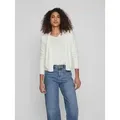 Vila Cardigan VIRIL SHORT L/S KNIT CARDIGAN-NOOS Materialmix, regular fit weiß XS (34)