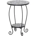 Siena Garden Gartentisch Como Rund Keramik Grau 41 cm x 41 cm