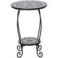 Blumenständer Mosaik ca. 41x59 cm Schwarz