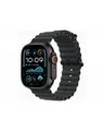Apple Watch Ultra 2 49 mm Black Titanium intelligente Uhr mit Ocean Band Flouroelastomer schwarz Handgelenkgröße: 130-200 64 GB LTE Wi-Fi 4 UWB Bluetooth 4G 61.8 g (MX4P3DH/A)
