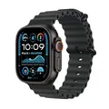 Apple Watch Ultra 2 (GPS + Cellular 49 mm) Smartwatch, Sportuhr mit Titangehäuse in Schwarz und Ocean Armband in Schwarz (One Size). Fitnesstracker, präzises GPS, extra Lange Batterielaufzeit