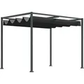 Outsunny Pergola Metall Polyester Schwarz 298L x 213B x 221H cm