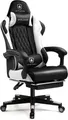GTPLAYER Gaming-Stuhl Gamer Stuhl, Ergonomischer Bürostuhl mit Fußstütze, Gaming Sessel 150 kg Belastbarkeit, Kopfstütze und Lendenstütze weiß