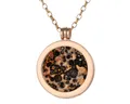 Morella Kette mit Anhänger Halskette gold mit Chakra Scheibe 33 mm (2-tlg), Goldene Kette inkl. austauschbarem Coin, Edelstein-Coin, im Samtbeutel