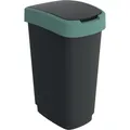 Wertstoffsammler TWIST 50l H602xB298xT401mm schwarz Deckelrand blau ROTHO