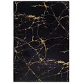 Mazovia Designteppich Modern Teppich für Wohnzimmer, Schlafzimmer, Esszimmer, 80 x 200 cm, Kurflor, Waschbar in Waschmaschine, Höhe 5 mm, Rutschfest schwarz 80 x 200 cm