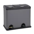 SVITA TC2Combo26 Mülleimer Trenneimer Abfalleimer Grau Papierkorb (8l + 18l)